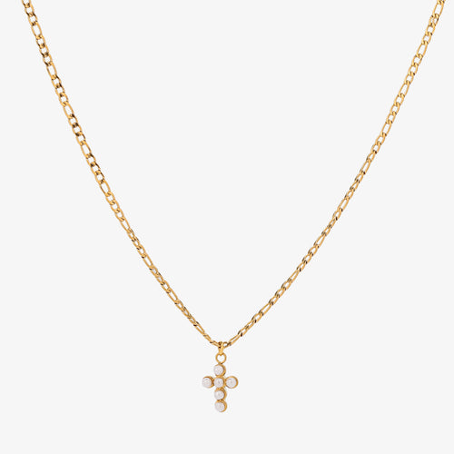 Pearl Cross Chain Necklace
