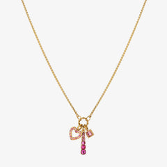 Pink Mini Heart Charm Necklace