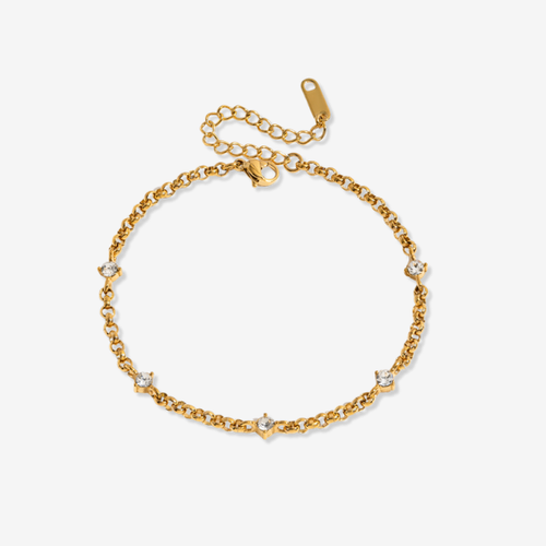 Gold Crystal Chain Bracelet