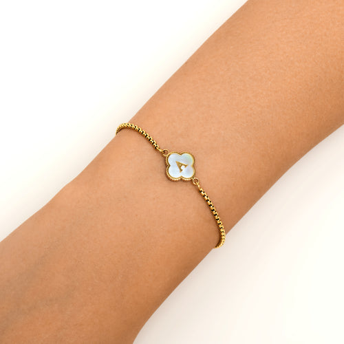 Clover Initial Bracelet