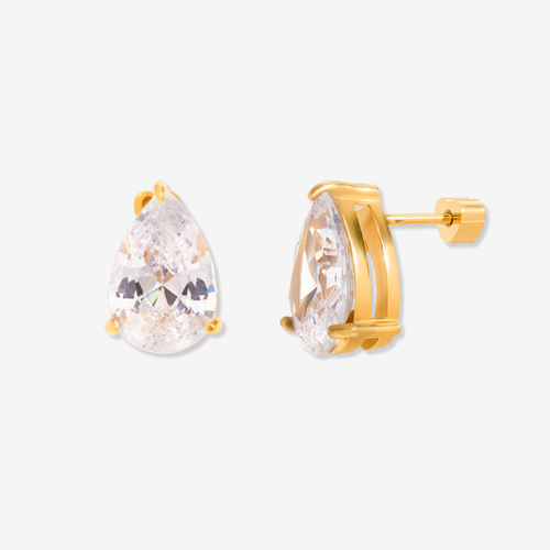 Pear-Shaped Stud Earrings
