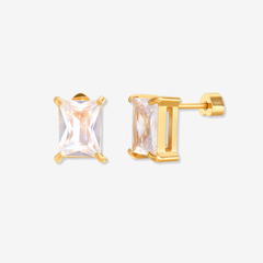 Emerald Cut Stud Earrings