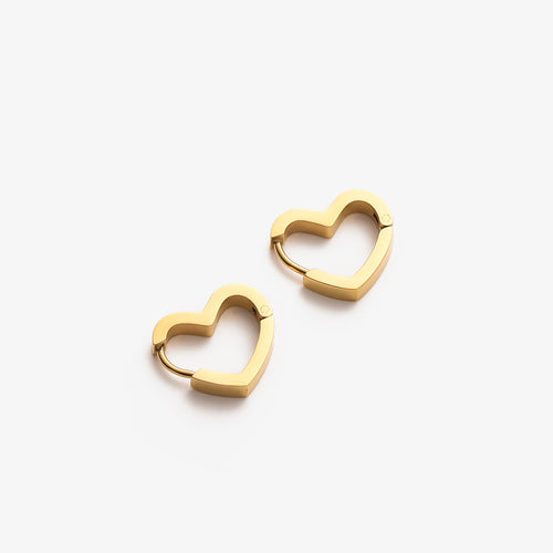 Dainty Heart Hoop Earrings
