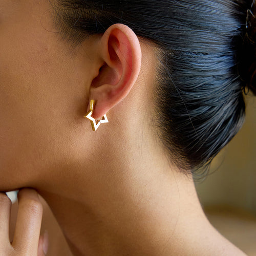 Dainty Star Hoop Earrings