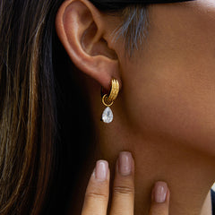 Pear Diamond Hoop Earrings