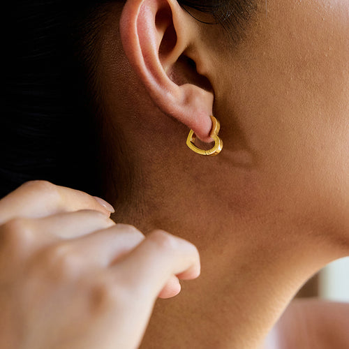 Dainty Heart Hoop Earrings