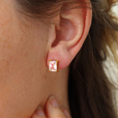 Emerald Cut Stud Earrings