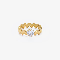 Heart Zircon Ring