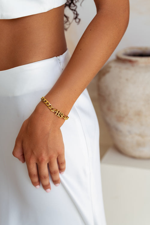 Initial Curb Bracelet