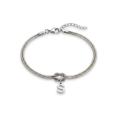 Forever Knot Bracelet with Initial Charm