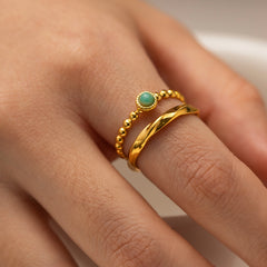 Double Layer Stone Ring
