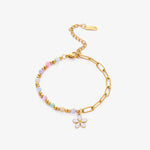 Flower Beaded Chain Bracelet