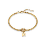 Forever Knot Bracelet with Initial Charm