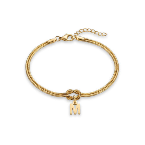 Forever Knot Bracelet with Initial Charm
