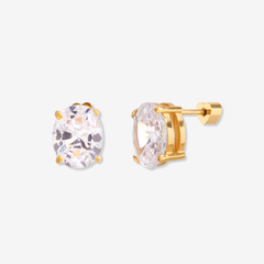 Oval-Cut Stud Earrings