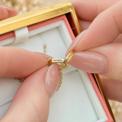 Two Hearts Engraved Necklace in Eternal Rose Gift Box