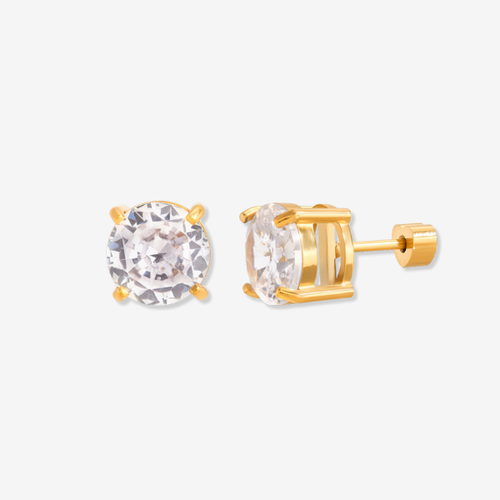 Round Cut Stud Earrings