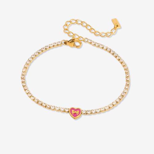 Pink Heart Tennis Bracelet