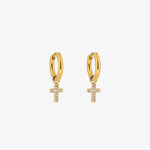 Mini Gold Cross Earrings