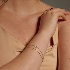 Rhinestone Double-layered Bracelet