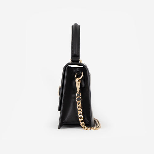 Black Evening Bag with Gold Personalised Hardware