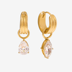 Pear Diamond Hoop Earrings