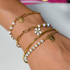 Flower Beaded Chain Bracelet