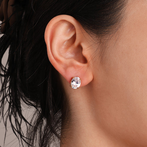 Oval-Cut Stud Earrings