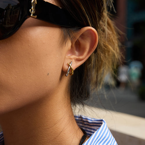 Intertwined Dual-Tone Earrings