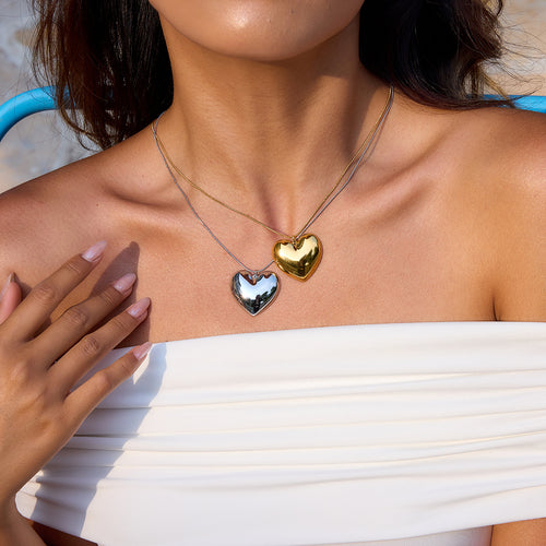 Heart Gold Locket Necklace