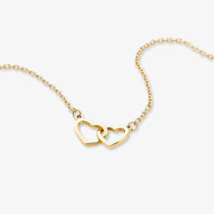 Two Hearts Engraved Necklace in Eternal Rose Gift Box
