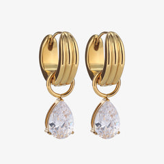 Pear Diamond Hoop Earrings