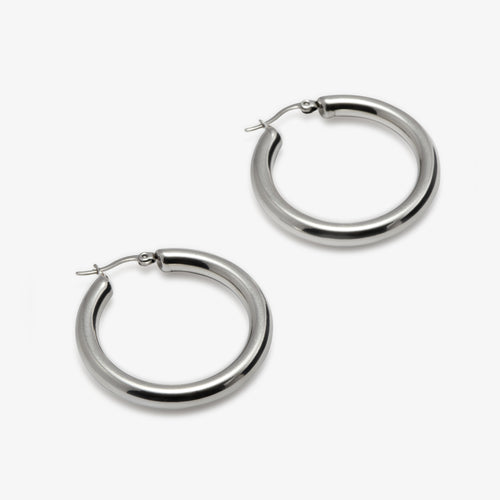 Large Tube Hoop Earrings