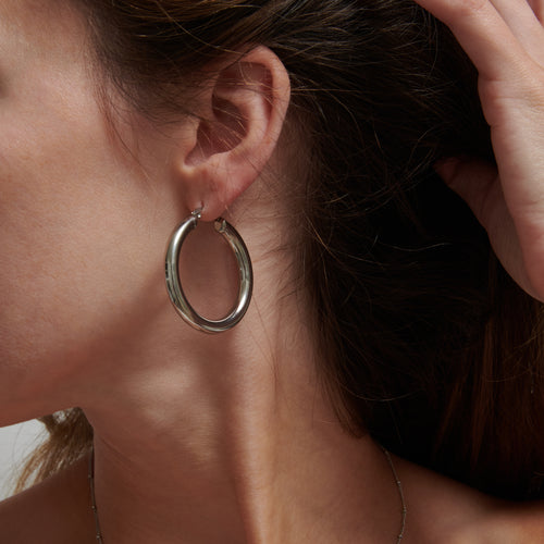 Large Tube Hoop Earrings