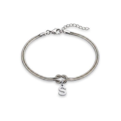 Forever Knot Bracelet with Initial Charm
