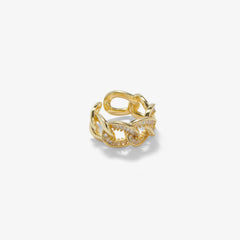 Twisted Chain Cuff Ring