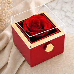 Two Hearts Engraved Necklace in Eternal Rose Gift Box