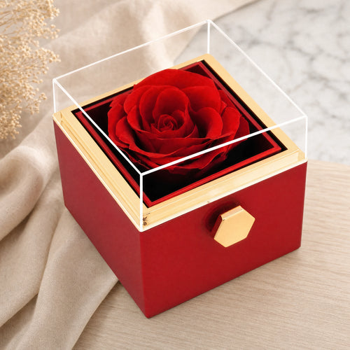 Two Hearts Engraved Necklace in Eternal Rose Gift Box