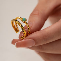 Double Layer Stone Ring