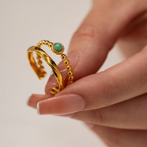 Double Layer Stone Ring